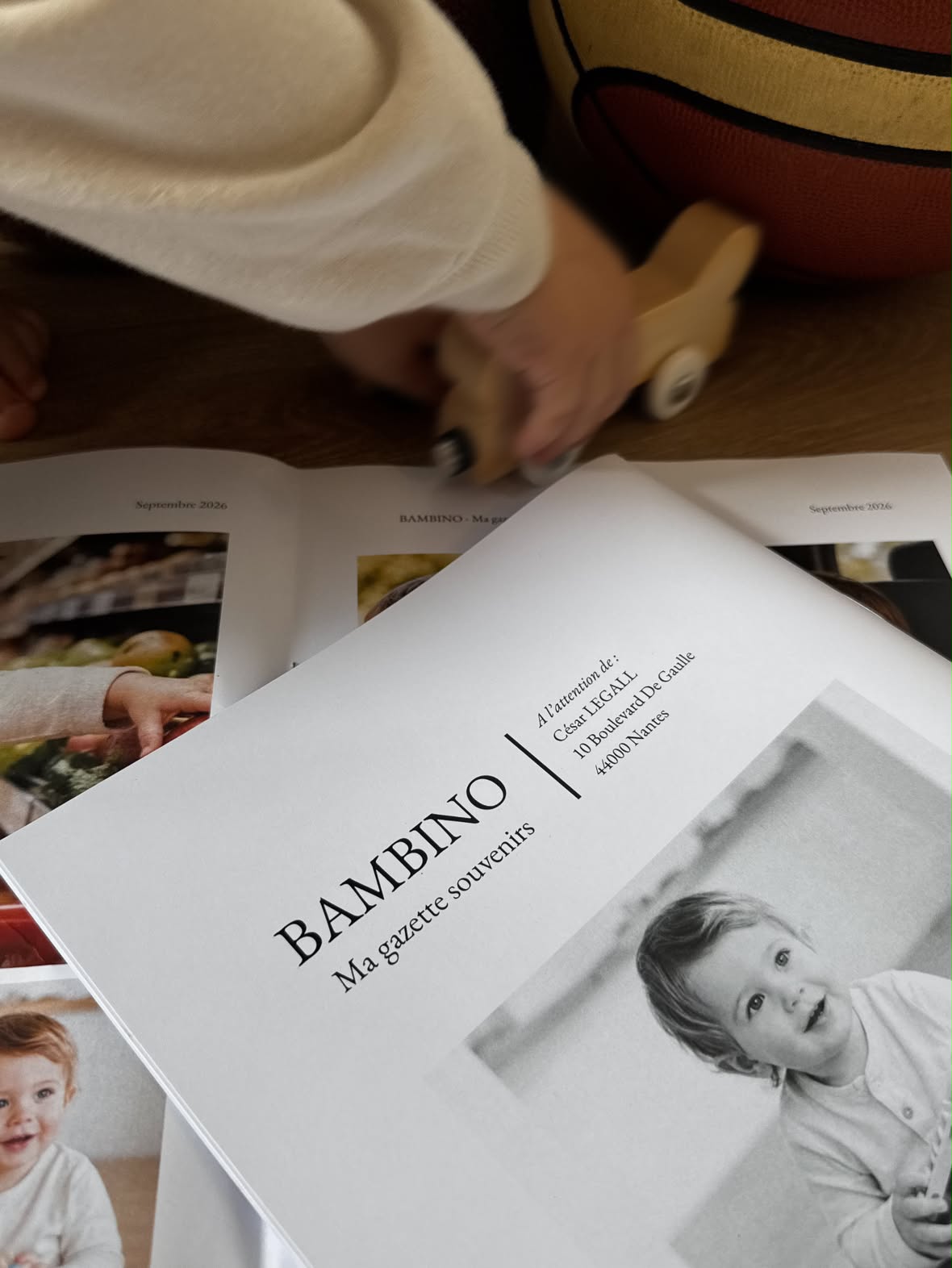 Le dos d'une gazette Bambino, où figure l'adresse du destinataire